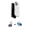 MARSİLYAN™- iPhone 16 Pro Max Kılıf Pusula Form Serisi - Siyah 3D Antistatik Seramik Nano Ekran Koruyucu + Bilvis Titan Kamera Lens - GS