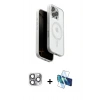 MARSİLYAN™- iPhone 16 Pro Max Kılıf Pusula Form Serisi - Siyah 3D Antistatik Seramik Nano Ekran Koruyucu + Pers Alüminyum Kamera Lens - GI