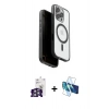 MARSİLYAN™- iPhone 16 Pro Max Kılıf Pusula Form Serisi - Siyah 3D Antistatik Seramik Nano Ekran Koruyucu + Bilvis Titan Kamera Lens - GS