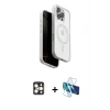 MARSİLYAN™- iPhone 16 Pro Max Kılıf Pusula Form Serisi - Siyah 3D Antistatik Seramik Nano Ekran Koruyucu + Gold PVD Metal Kamera Lens