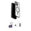MARSİLYAN™- iPhone 16 Pro Max Kılıf Pusula Form Serisi - Siyah Bilvis 3D Cam Ekran Koruyucu + Bilvis Titan Kamera Lens - GS
