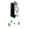 MARSİLYAN™- iPhone 16 Pro Max Kılıf Pusula Form Serisi - Siyah Bilvis 3D Cam Ekran Koruyucu + Raze Metal Kamera Lens - NLGY