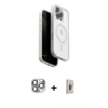 MARSİLYAN™- iPhone 16 Pro Max Kılıf Pusula Form Serisi - Siyah Bilvis 3D Cam Ekran Koruyucu + Pers Alüminyum Kamera Lens - GI