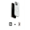 MARSİLYAN™- iPhone 16 Pro Max Kılıf Pusula Form Serisi - Siyah Bilvis 3D Cam Ekran Koruyucu + PVD Metal Kamera Lens - GS