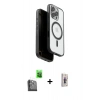 MARSİLYAN™- iPhone 16 Pro Max Kılıf Pusula Form Serisi - Siyah Bilvis 3D Cam Ekran Koruyucu + Raze Metal Kamera Lens - SH