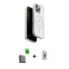 MARSİLYAN™- iPhone 16 Pro Max Kılıf Pusula Form Serisi - Siyah Bilvis 3D Cam Ekran Koruyucu + Raze Metal Kamera Lens - SH