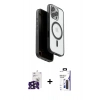 MARSİLYAN™- iPhone 16 Pro Max Kılıf Pusula Form Serisi - Siyah Bilvis 3X AR Hayalet Cam Ekran Koruyucu + Bilvis Titan Kamera Lens - SH