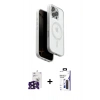 MARSİLYAN™- iPhone 16 Pro Max Kılıf Pusula Form Serisi - Siyah Bilvis 3X AR Hayalet Cam Ekran Koruyucu + Bilvis Titan Kamera Lens - SH
