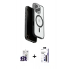 MARSİLYAN™- iPhone 16 Pro Max Kılıf Pusula Form Serisi - Siyah Bilvis 3X AR Hayalet Cam Ekran Koruyucu + Bilvis Titan Kamera Lens - TMGI