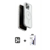 MARSİLYAN™- iPhone 16 Pro Max Kılıf Pusula Form Serisi - Siyah Bilvis 3X AR Hayalet Cam Ekran Koruyucu + PVD Metal Kamera Lens - GS