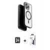 MARSİLYAN™- iPhone 16 Pro Max Kılıf Pusula Form Serisi - Siyah Bilvis 3X AR Hayalet Cam Ekran Koruyucu + PVD Metal Kamera Lens - SH