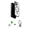 MARSİLYAN™- iPhone 16 Pro Max Kılıf Pusula Form Serisi - Siyah Bilvis 3X AR Hayalet Cam Ekran Koruyucu + Raze Metal Kamera Lens - BZ