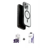 MARSİLYAN™- iPhone 16 Pro Max Kılıf Pusula Form Serisi - Siyah Bilvis 3X AR HD Cam Ekran Koruyucu + Bilvis Titan Kamera Lens - GS