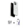 MARSİLYAN™- iPhone 16 Pro Max Kılıf Pusula Form Serisi - Siyah Bilvis 3X AR HD Cam Ekran Koruyucu + Pers Alüminyum Kamera Lens - GS