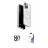 MARSİLYAN™- iPhone 16 Pro Max Kılıf Pusula Form Serisi - Siyah Bilvis 3X AR HD Cam Ekran Koruyucu + Pers Alüminyum Kamera Lens - GI
