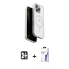 MARSİLYAN™- iPhone 16 Pro Max Kılıf Pusula Form Serisi - Siyah Bilvis 3X AR HD Cam Ekran Koruyucu + PVD Metal Kamera Lens - GD