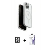 MARSİLYAN™- iPhone 16 Pro Max Kılıf Pusula Form Serisi - Siyah Bilvis 3X AR HD Cam Ekran Koruyucu + PVD Metal Kamera Lens - SH