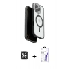 MARSİLYAN™- iPhone 16 Pro Max Kılıf Pusula Form Serisi - Siyah Bilvis 3X AR HD Cam Ekran Koruyucu + PVD Metal Kamera Lens - SH