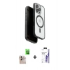 MARSİLYAN™- iPhone 16 Pro Max Kılıf Pusula Form Serisi - Siyah Bilvis 3X AR HD Cam Ekran Koruyucu + Raze Metal Kamera Lens - NLGY