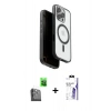 MARSİLYAN™- iPhone 16 Pro Max Kılıf Pusula Form Serisi - Siyah Bilvis 3X AR HD Cam Ekran Koruyucu + Raze Metal Kamera Lens - SH