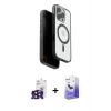 MARSİLYAN™- iPhone 16 Pro Max Kılıf Pusula Form Serisi - Siyah Bilvis 5in1 5D Magic Hayalet Cam Ekran Koruyucu + Bilvis Titan Kamera Lens - SH