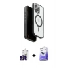 MARSİLYAN™- iPhone 16 Pro Max Kılıf Pusula Form Serisi - Siyah Bilvis 5in1 5D Magic Hayalet Cam Ekran Koruyucu + Bilvis Titan Kamera Lens - TMGI