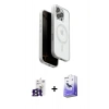 MARSİLYAN™- iPhone 16 Pro Max Kılıf Pusula Form Serisi - Siyah Bilvis 5in1 5D Magic Hayalet Cam Ekran Koruyucu + Bilvis Titan Kamera Lens - TMGI