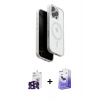 MARSİLYAN™- iPhone 16 Pro Max Kılıf Pusula Form Serisi - Siyah Bilvis 5in1 5D Magic Hayalet Cam Ekran Koruyucu + Bilvis Titan Kamera Lens - SH