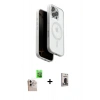 MARSİLYAN™- iPhone 16 Pro Max Kılıf Pusula Form Serisi - Siyah Bilvis Hayalet Cam Ekran Koruyucu + Natural Grey Raze Metal Kamera Lens