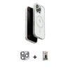 MARSİLYAN™- iPhone 16 Pro Max Kılıf Pusula Form Serisi - Siyah Bilvis Hayalet Cam Ekran Koruyucu + Pers Alüminyum Kamera Lens - GI