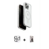 MARSİLYAN™- iPhone 16 Pro Max Kılıf Pusula Form Serisi - Siyah Bilvis Hayalet Cam Ekran Koruyucu + Pers Alüminyum Kamera Lens - GS