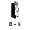 MARSİLYAN™- iPhone 16 Pro Max Kılıf Pusula Form Serisi - Siyah Bilvis Hayalet Cam Ekran Koruyucu + PVD Metal Kamera Lens - GS