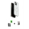 MARSİLYAN™- iPhone 16 Pro Max Kılıf Pusula Form Serisi - Siyah Bilvis Hayalet Cam Ekran Koruyucu + Raze Metal Kamera Lens - SH