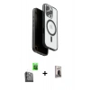 MARSİLYAN™- iPhone 16 Pro Max Kılıf Pusula Form Serisi - Siyah Bilvis Hayalet Cam Ekran Koruyucu + Raze Metal Kamera Lens - SH