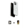 MARSİLYAN™- iPhone 16 Pro Max Kılıf Pusula Form Serisi - Siyah Buffer Cam Ekran Koruyucu + PVD Metal Kamera Lens - GD
