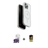 MARSİLYAN™- iPhone 16 Pro Max Kılıf Pusula Form Serisi - Siyah Buffer Cam Ekran Koruyucu + Siyah Bilvis Titan Kamera Lens