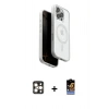 MARSİLYAN™- iPhone 16 Pro Max Kılıf Pusula Form Serisi - Siyah Buffer Hayalet Cam Ekran Koruyucu + PVD Metal Kamera Lens - GD