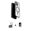 MARSİLYAN™- iPhone 16 Pro Max Kılıf Pusula Form Serisi - Siyah Buffer Hayalet Cam Ekran Koruyucu + Bilvis Titan Kamera Lens - GS