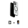MARSİLYAN™- iPhone 16 Pro Max Kılıf Pusula Form Serisi - Siyah Buffer Hayalet Cam Ekran Koruyucu + PVD Metal Kamera Lens - GS