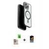 MARSİLYAN™- iPhone 16 Pro Max Kılıf Pusula Form Serisi - Siyah Buffer Hayalet Cam Ekran Koruyucu + Raze Metal Kamera Lens - NLGY