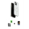 MARSİLYAN™- iPhone 16 Pro Max Kılıf Pusula Form Serisi - Siyah Buffer Hayalet Cam Ekran Koruyucu + Raze Metal Kamera Lens - SH