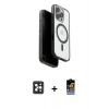 MARSİLYAN™- iPhone 16 Pro Max Kılıf Pusula Form Serisi - Siyah Buffer Hayalet Cam Ekran Koruyucu + Siyah PVD Metal Kamera Lens