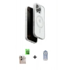 MARSİLYAN™- iPhone 16 Pro Max Kılıf Pusula Form Serisi - Siyah Joko Magic 5D Cam + Natural Grey Raze Metal Kamera Lens