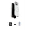 MARSİLYAN™- iPhone 16 Pro Max Kılıf Pusula Form Serisi - Siyah Joko Magic 5D Cam + PVD Metal Kamera Lens - SH
