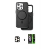 MARSİLYAN™- iPhone 16 Pro Max Kılıf Pusula Işık Koleksiyonu - Şeffaf 360 Full Body Arka Koruyucu + PVD Metal Kamera Lens - GD