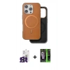 MARSİLYAN™- iPhone 16 Pro Max Kılıf Pusula Işık Koleksiyonu - Şeffaf 360 Full Body Arka Koruyucu + Bilvis Titan Kamera Lens - SH