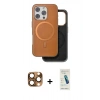 MARSİLYAN™- iPhone 16 Pro Max Kılıf Pusula Işık Koleksiyonu - Şeffaf Pasifik Cam Ekran Koruyucu + Pers Alüminyum Kamera Lens - CLTM