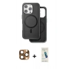 MARSİLYAN™- iPhone 16 Pro Max Kılıf Pusula Işık Koleksiyonu - Şeffaf Pasifik Cam Ekran Koruyucu + Pers Alüminyum Kamera Lens - CLTM