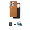 MARSİLYAN™- iPhone 16 Pro Max Kılıf Pusula Işık Koleksiyonu - Siyah 3D Antistatik Cam Ekran Koruyucu + PVD Metal Kamera Lens - SH