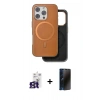 MARSİLYAN™- iPhone 16 Pro Max Kılıf Pusula Işık Koleksiyonu - Siyah 3D Antistatik Hayalet Cam Ekran Koruyucu + Bilvis Titan Kamera Lens - TMGI